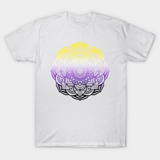 Gradient Nonbinary Pride Mandala T-Shirt